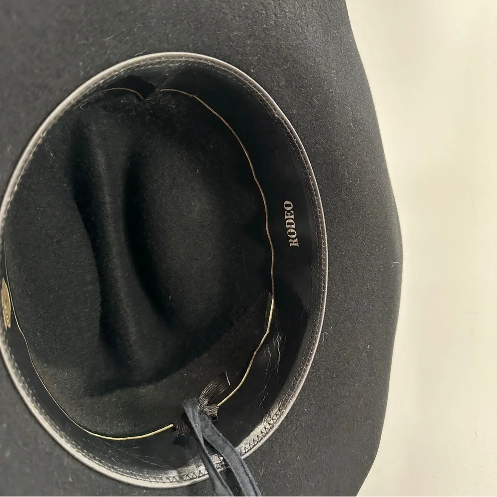 Rodeo Festival Western Black Wool Felt Hat With Concho Band